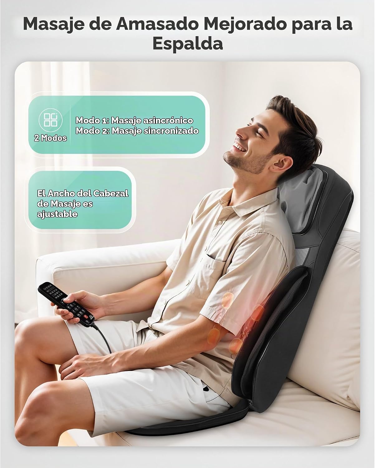 Snailax Almohada Completa de Masaje para Silla, Masajeador de Cuell...