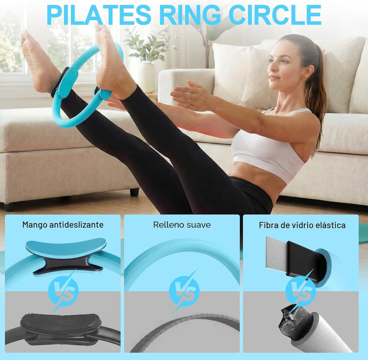 ElaraFit Home Juego de anillo y pelota de pilates para mujeres con...