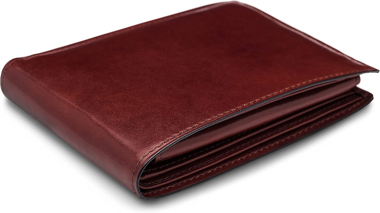 Bosca Billetera de cuero italiano de crédito para hombre con tarjet...