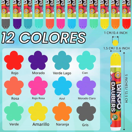 Crtiin Juego de 36 marcadores de Bingo Dauber de colores surtidos e...