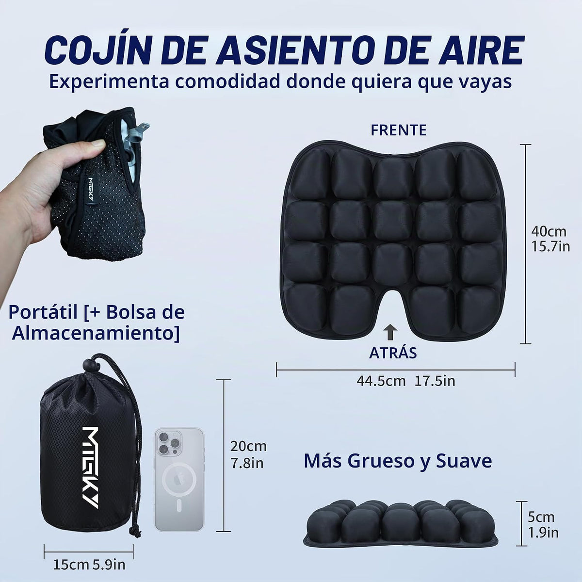 Cojín de asiento de viaje mejorado para avión, cojín de asiento de...