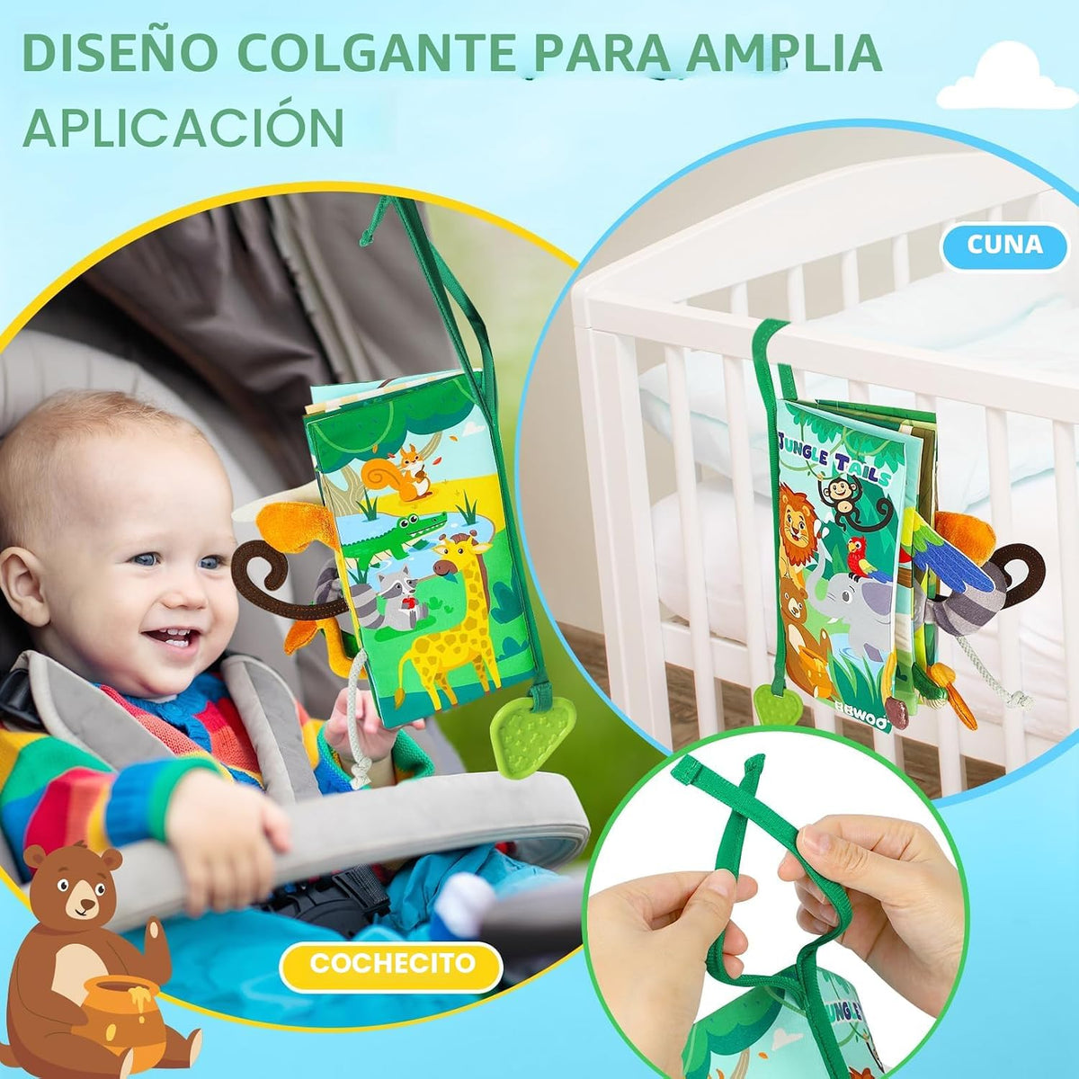 BBWOO Libro Blandito para Bebé - Juguete para Bebé - Regalo de Duch...