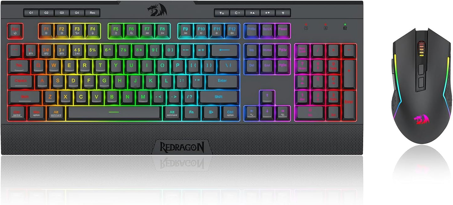 Redragon S151 PRO - Combo de teclado y mouse para juegos Wilreess d...