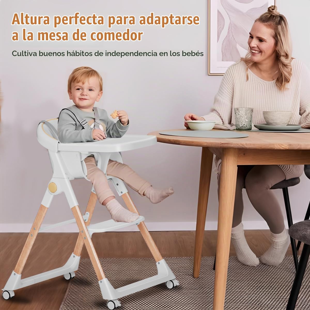 Silla alta para bebé, sillas altas para bebés y niños pequeños, sil...