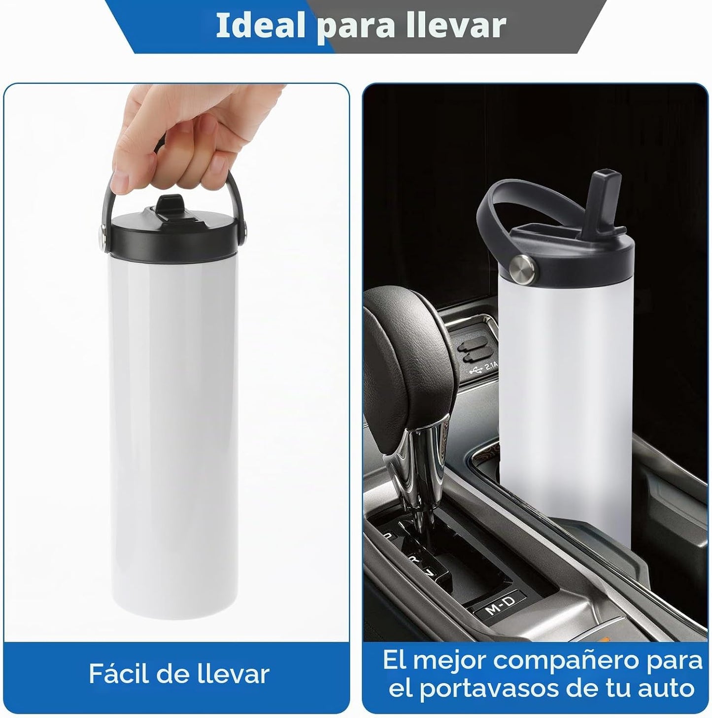 Paquete de 25 vasos de sublimación con borde plano y rectos, de 20...