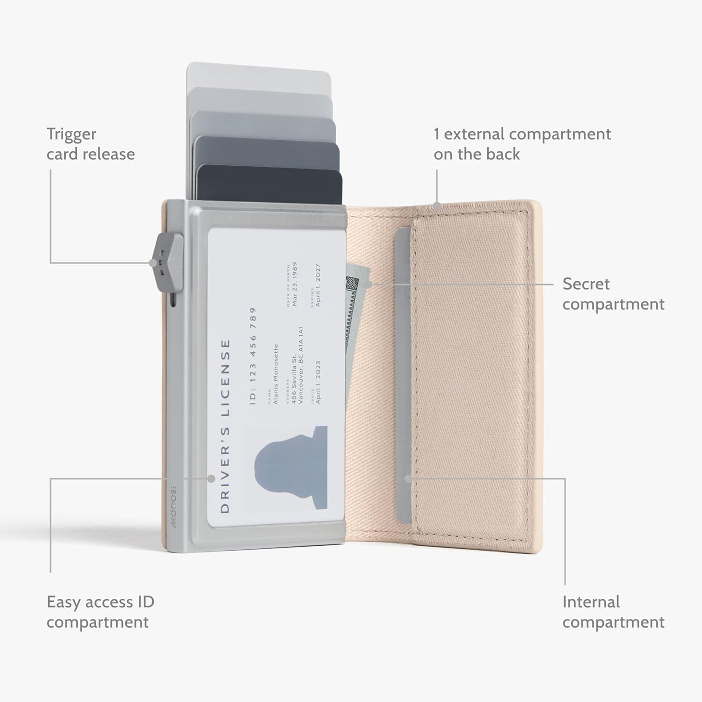 Monos Slim Wallet Pro - Cartera de aluminio con bloqueo RFID | Cuer...