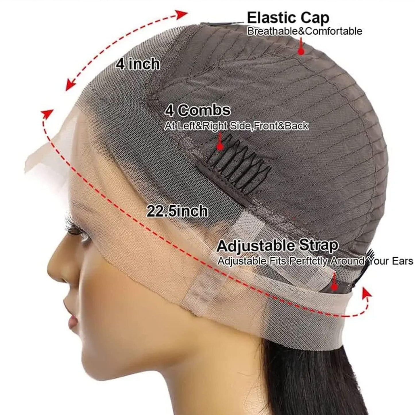 Enoya Peluca de pelo italiano Yaki, 360 encaje frontal, peluca de c...