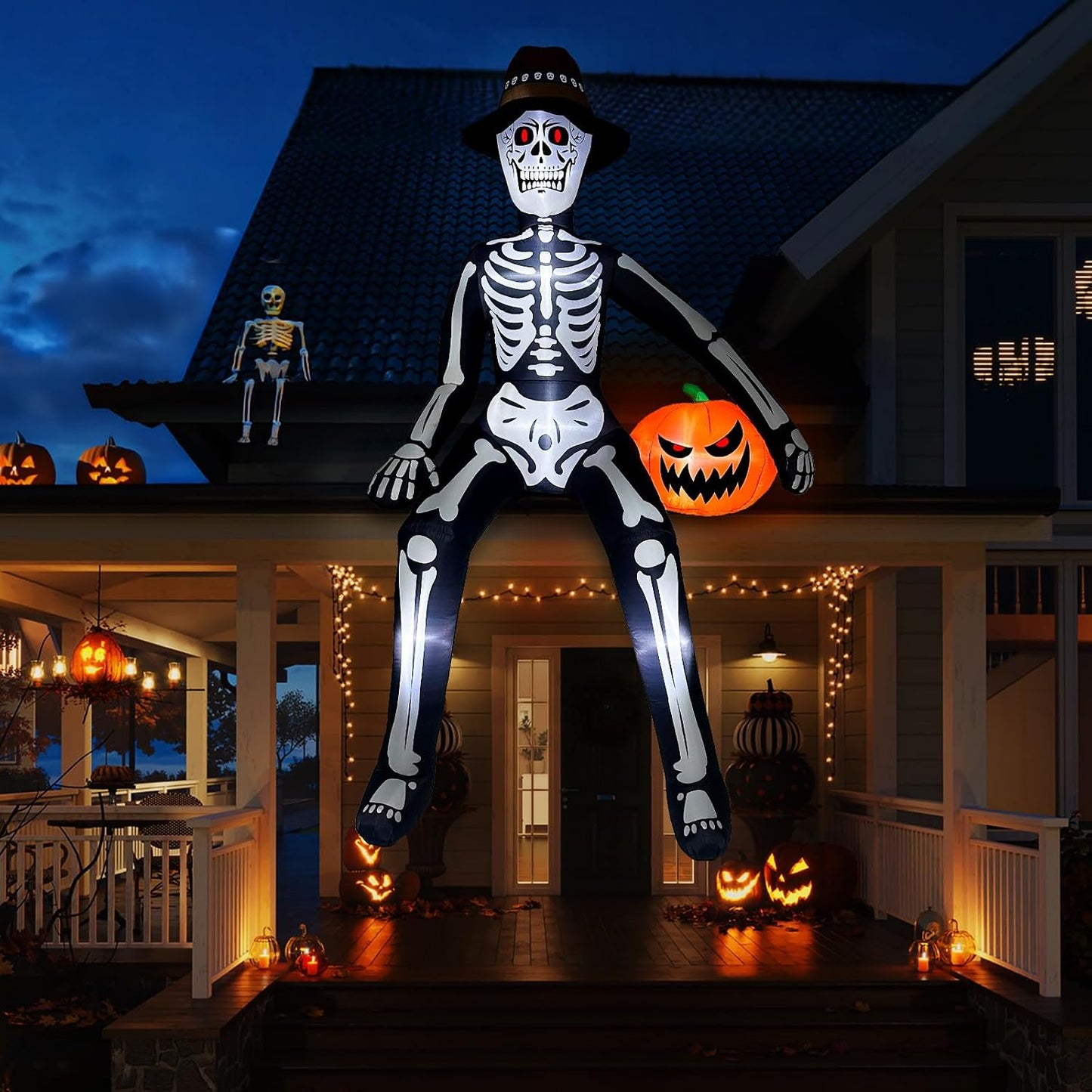 OurWarm Esqueleto gigante de 10 pies para decoración de Halloween p...