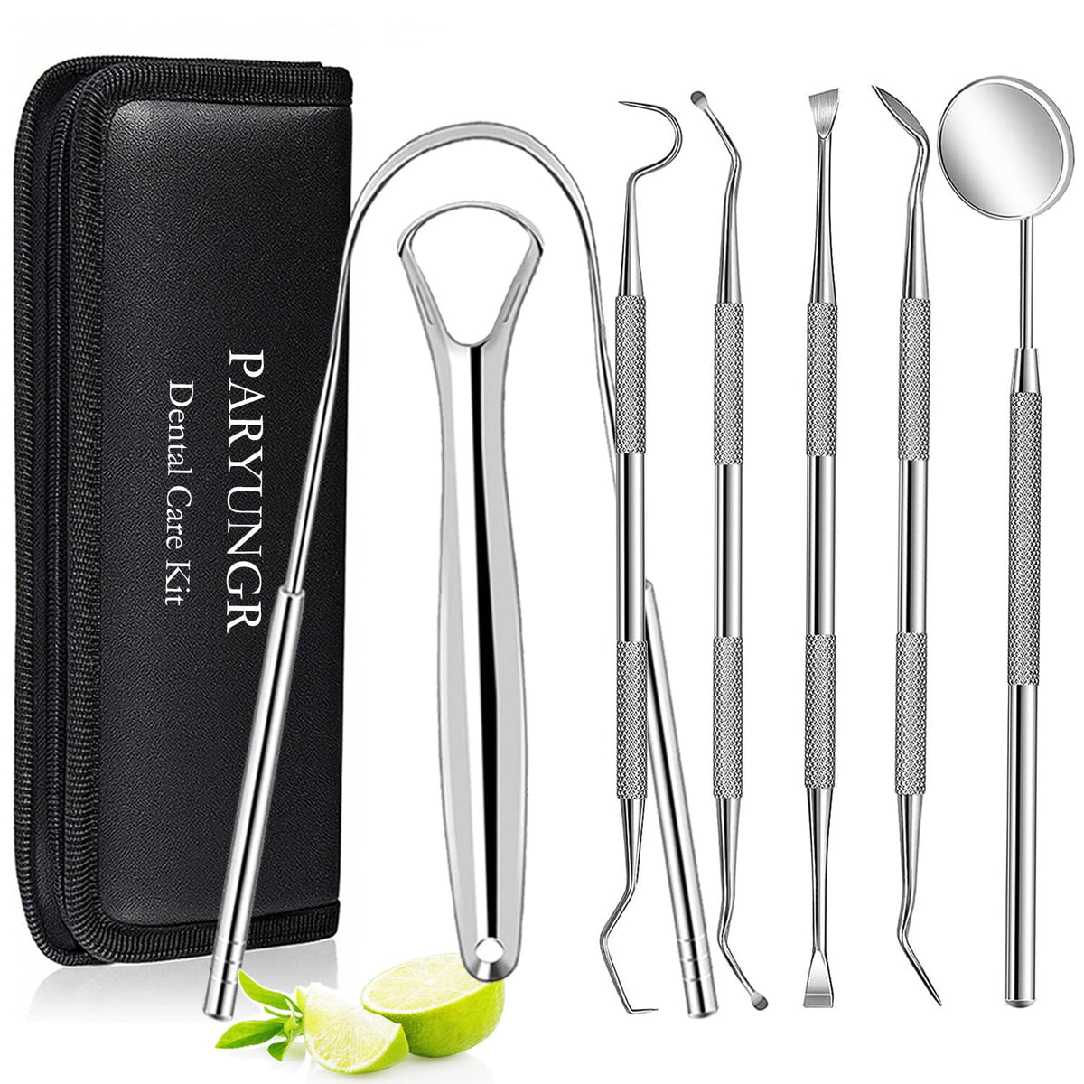 PARYUNGR Paquete de 7 herramientas dentales, kit de higiene de limp...