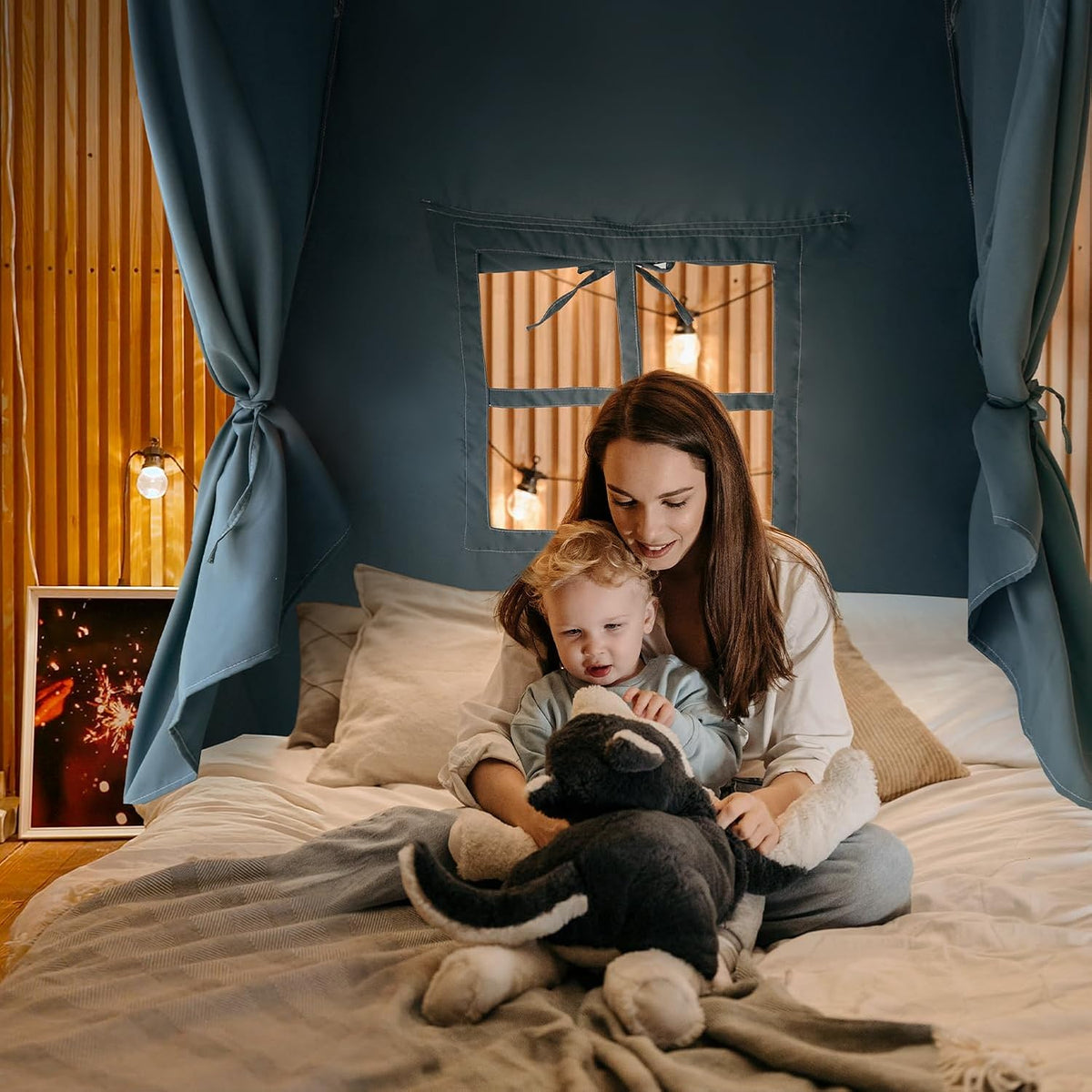Tienda de campaña con cama individual para niños, tiendas de campañ...