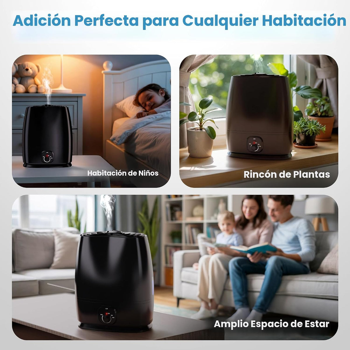 Everlasting Comfort Humidificadores de 6 L para dormitorio, silenci...