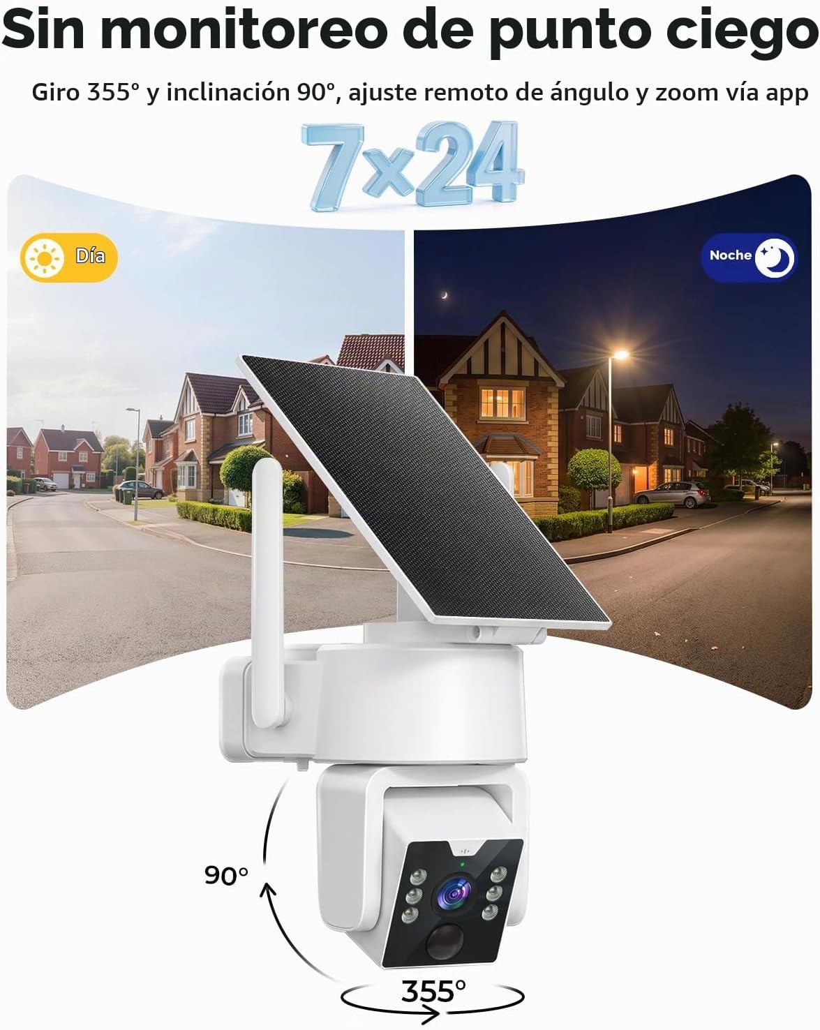 Carltec Cámaras de seguridad para exteriores de 4MP alimentadas por...