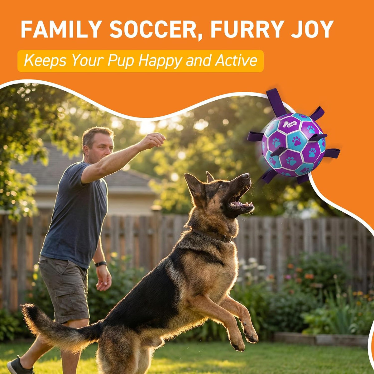 QDAN Juguetes para perros grandes, pelota de fútbol grande para per...