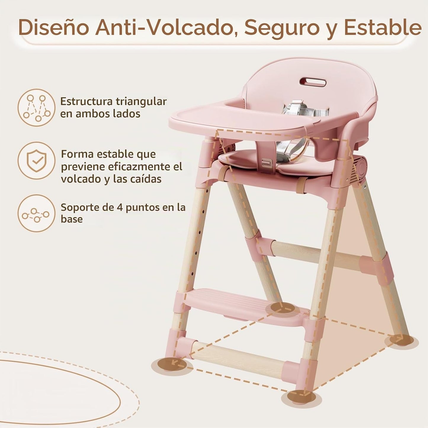 Silla alta para bebés y niños pequeños, silla alta convertible con...