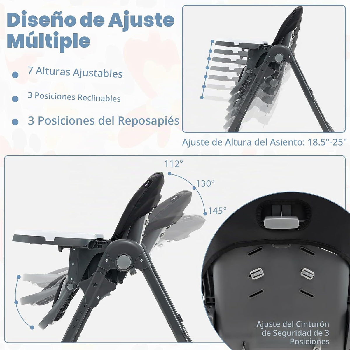 BABY JOY Silla alta convertible para bebés y niños pequeños, altura...