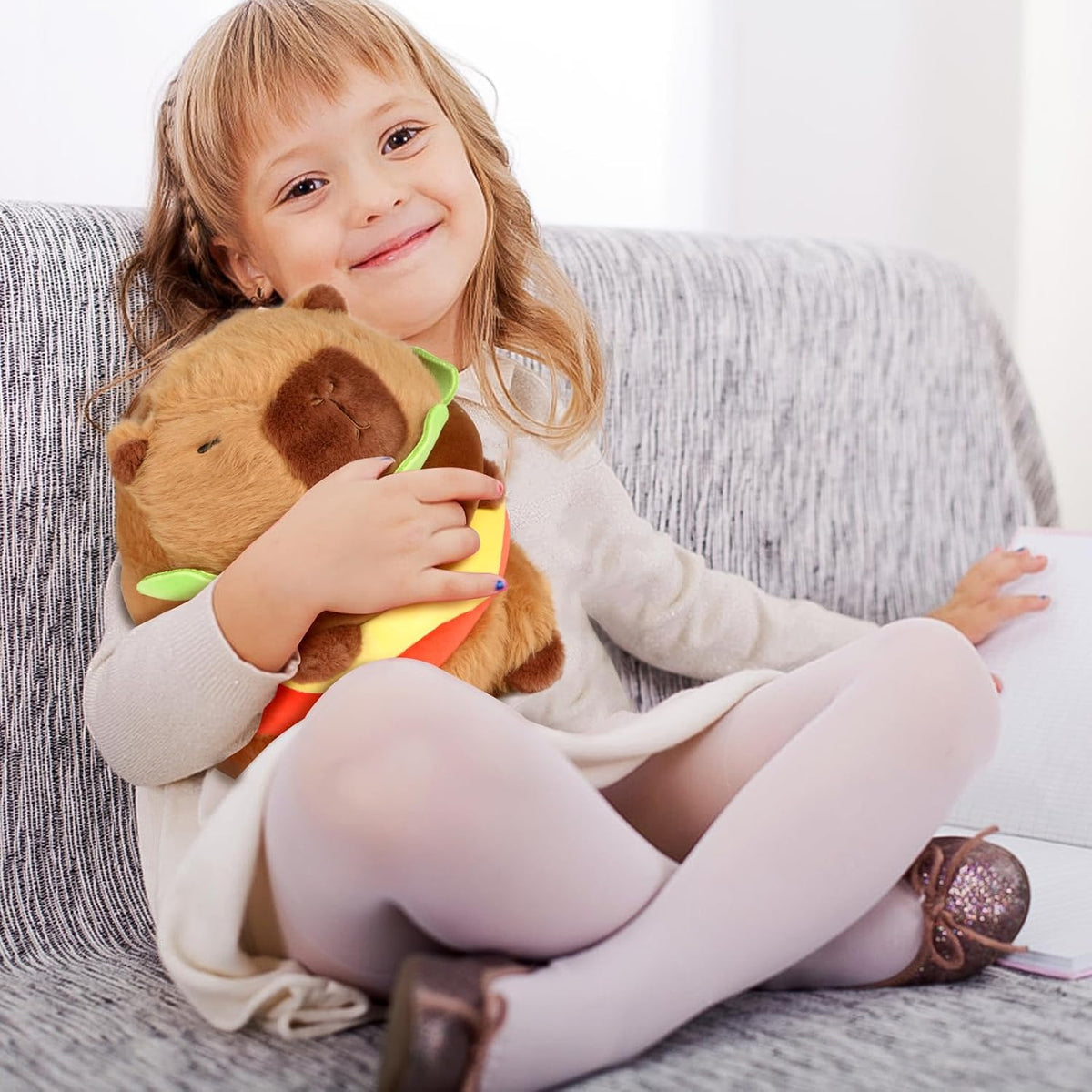 CHDBLOCK Peluche de Capibara Hamburguesa - Peluche de Capibara Boni...