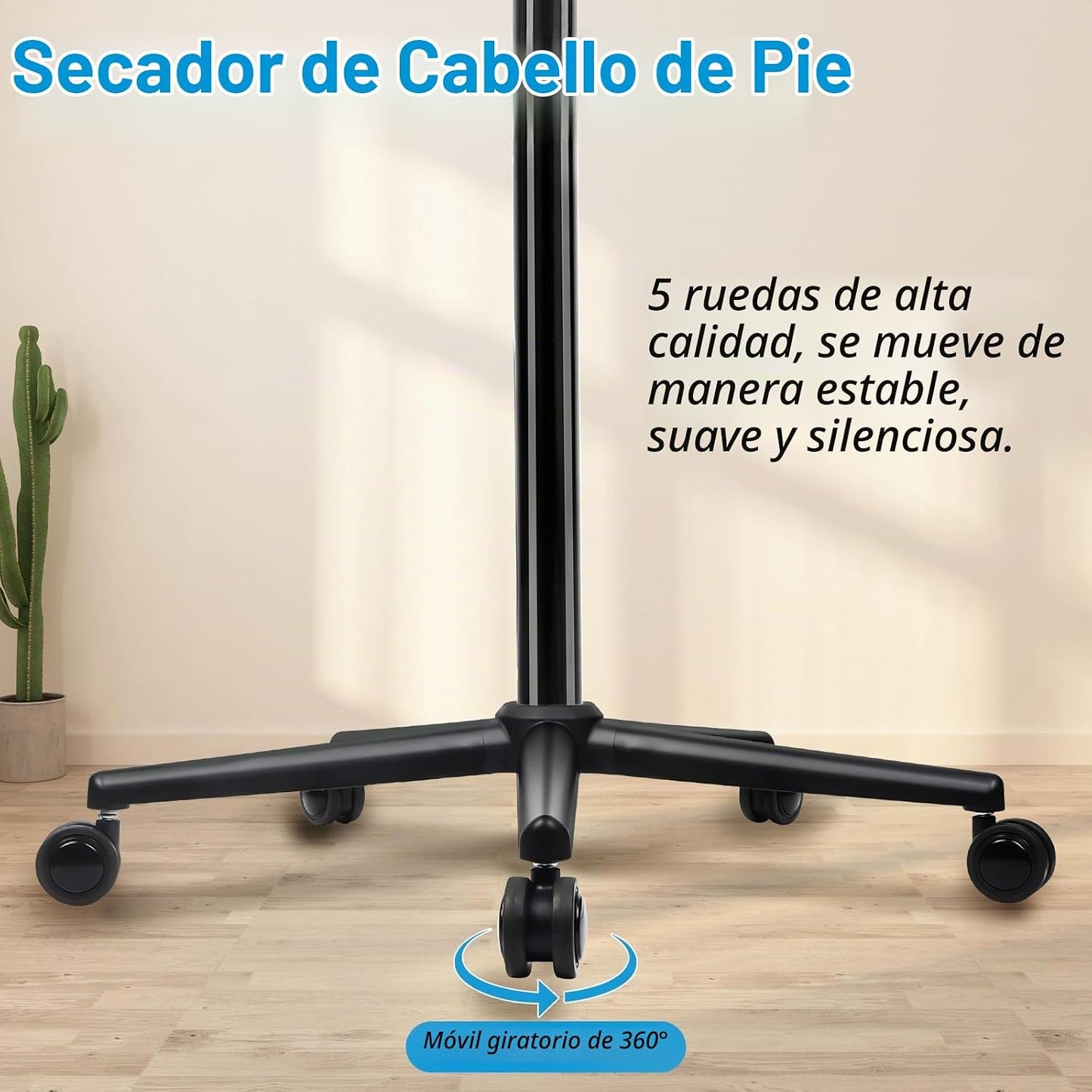 Secador de pelo con capucha, secador de pelo de pie de 1500 W con a...