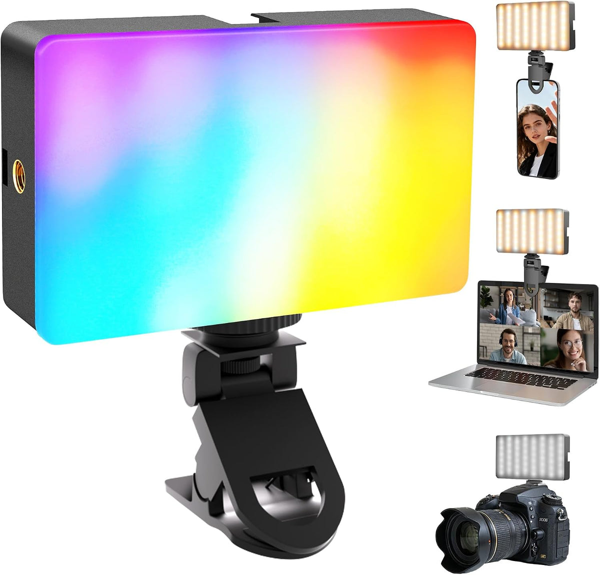 NiceVeedi Luz RGB para selfie, 138 cuentas LED, luz de cámara a tod...