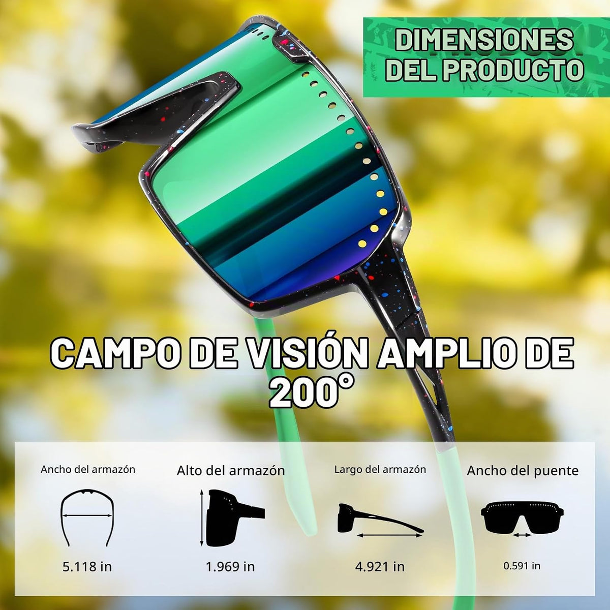 KUGUAOK Gafas de sol polarizadas deportivas para hombre y mujer, ga...