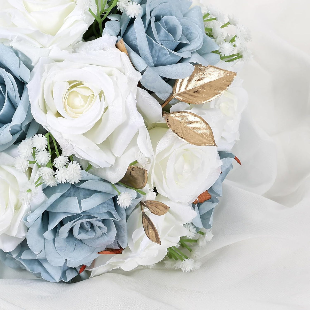 Qeedy Ramos de Boda para Novia - Flores de Seda Realistas Rosas Art...