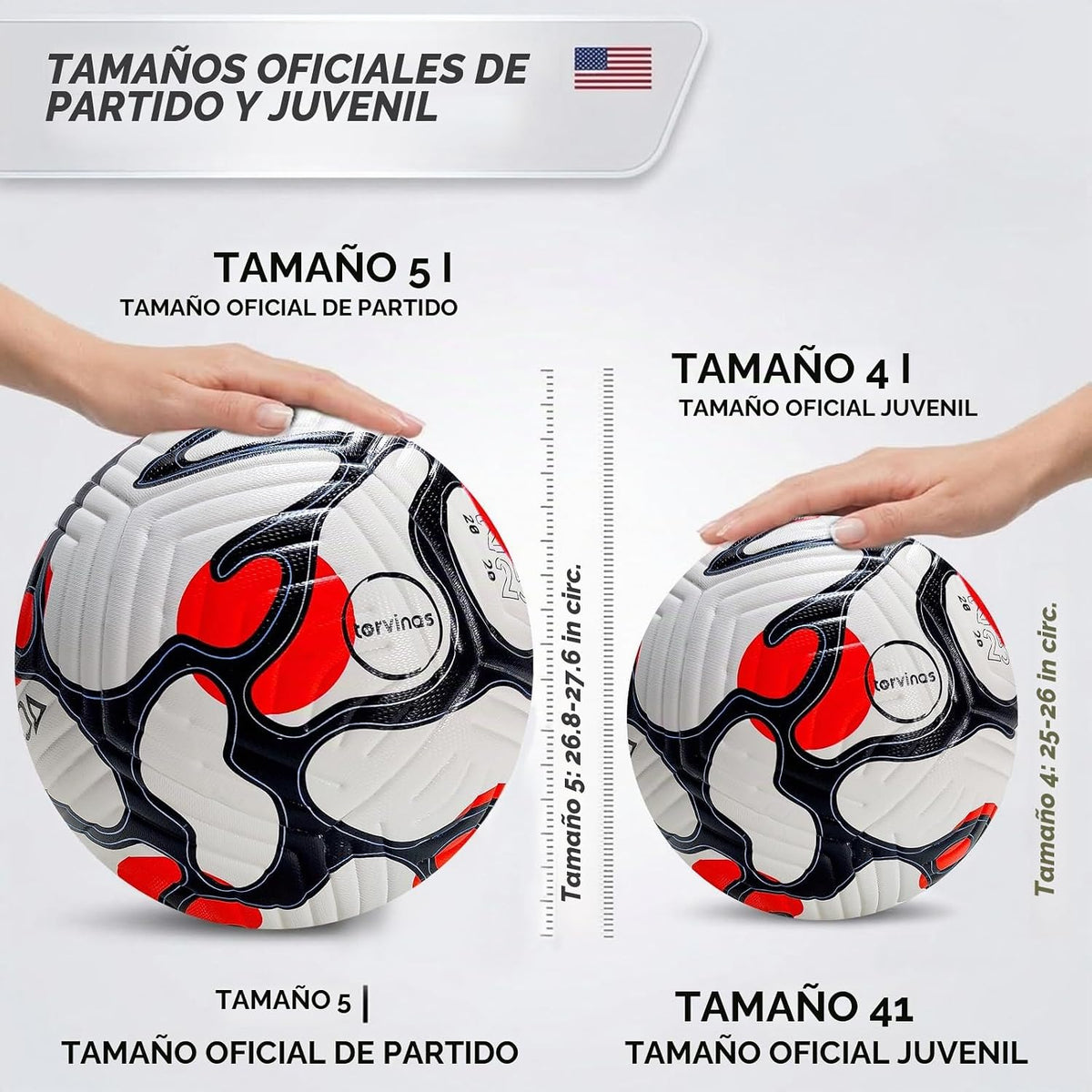 Torvinas Balón de fútbol Tamaño 5,4 \u2013 Piel sintética impermeab...