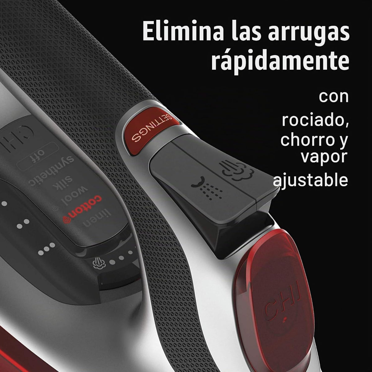 CHI Steam Plancha para ropa, 1700 vatios, cable XL de 10 pulgadas |...