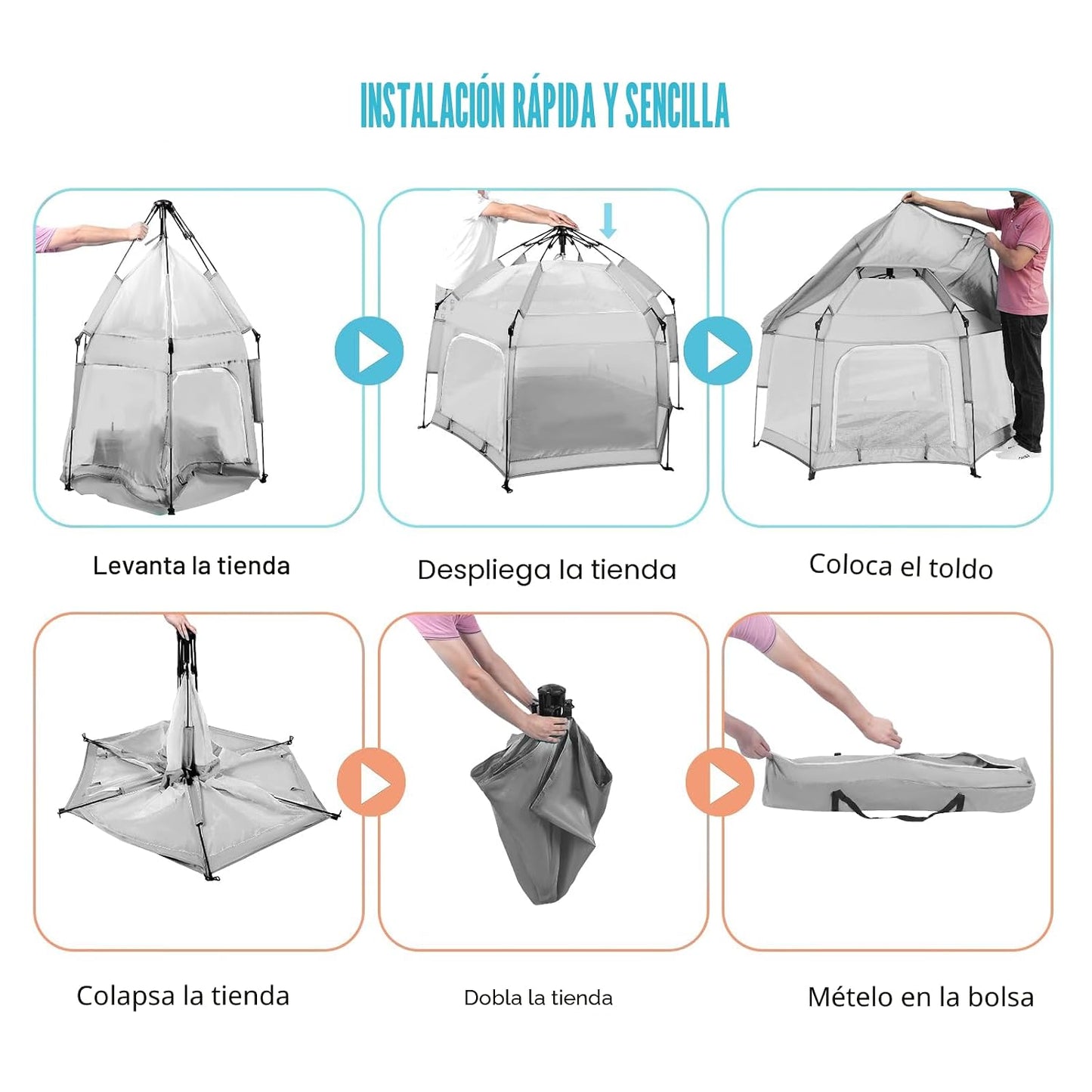 Bend River - Corralito para bebés con dosel, tienda de campaña hexa...