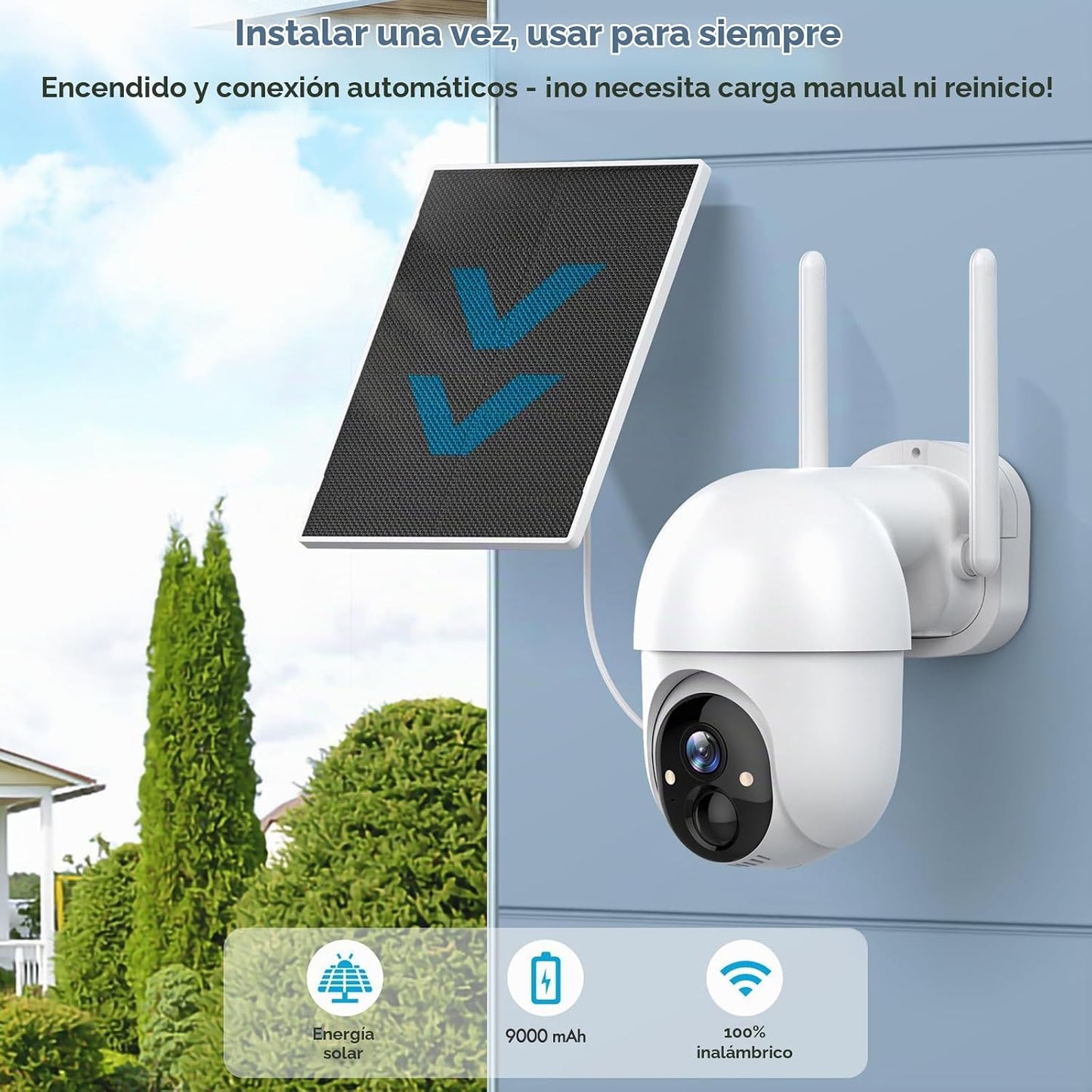 Poyasilon Cámaras de seguridad solar inalámbricas para exteriores,...