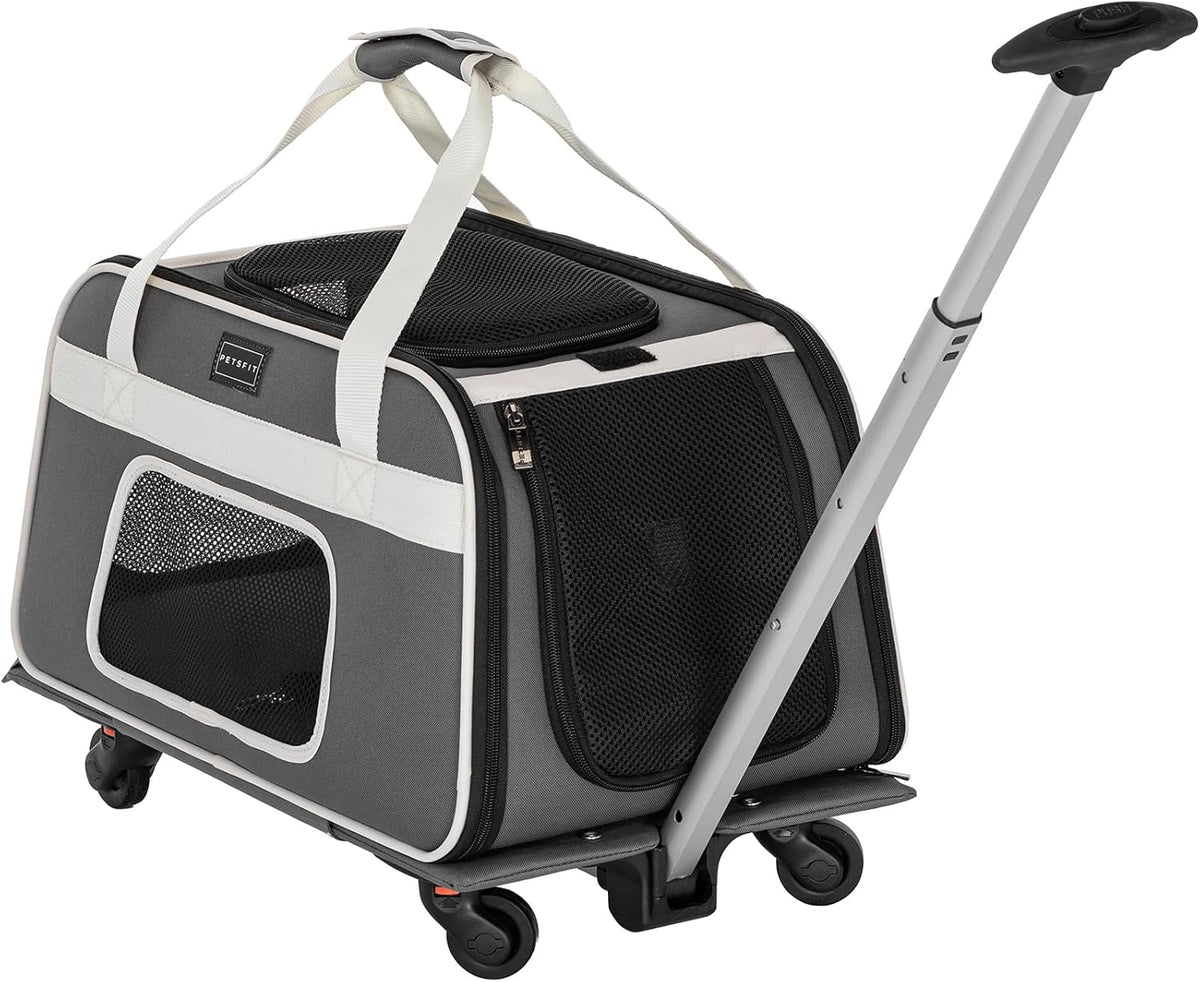 PETSFIT Transportador para gatos aprobado por aerolíneas con ruedas...