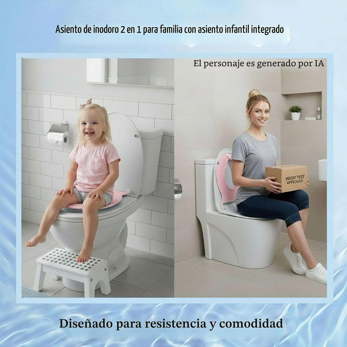 MinSha Asiento de inodoro alargado con asiento para niños, cierre s...