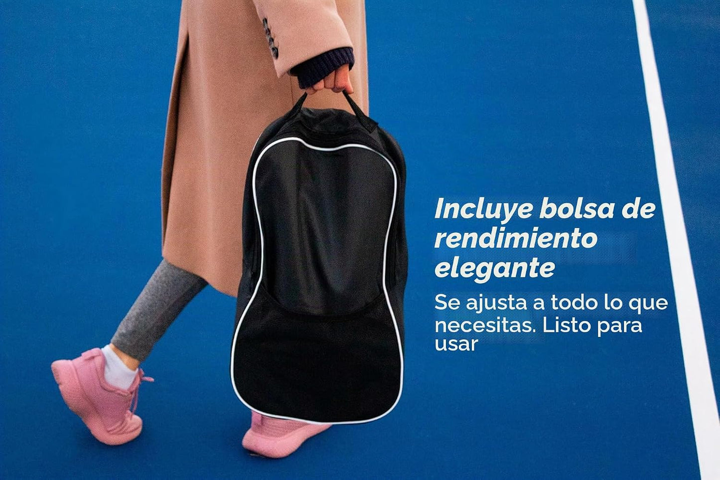 Juego de 2 raquetas de pádel para 2 jugadores con bolsa y 3 pelotas...