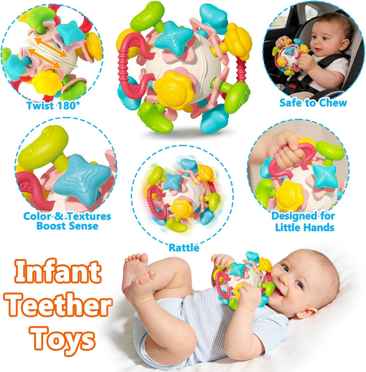 Juguetes Montessori para bebés de 6-12-18 meses, tazas de apilar co...