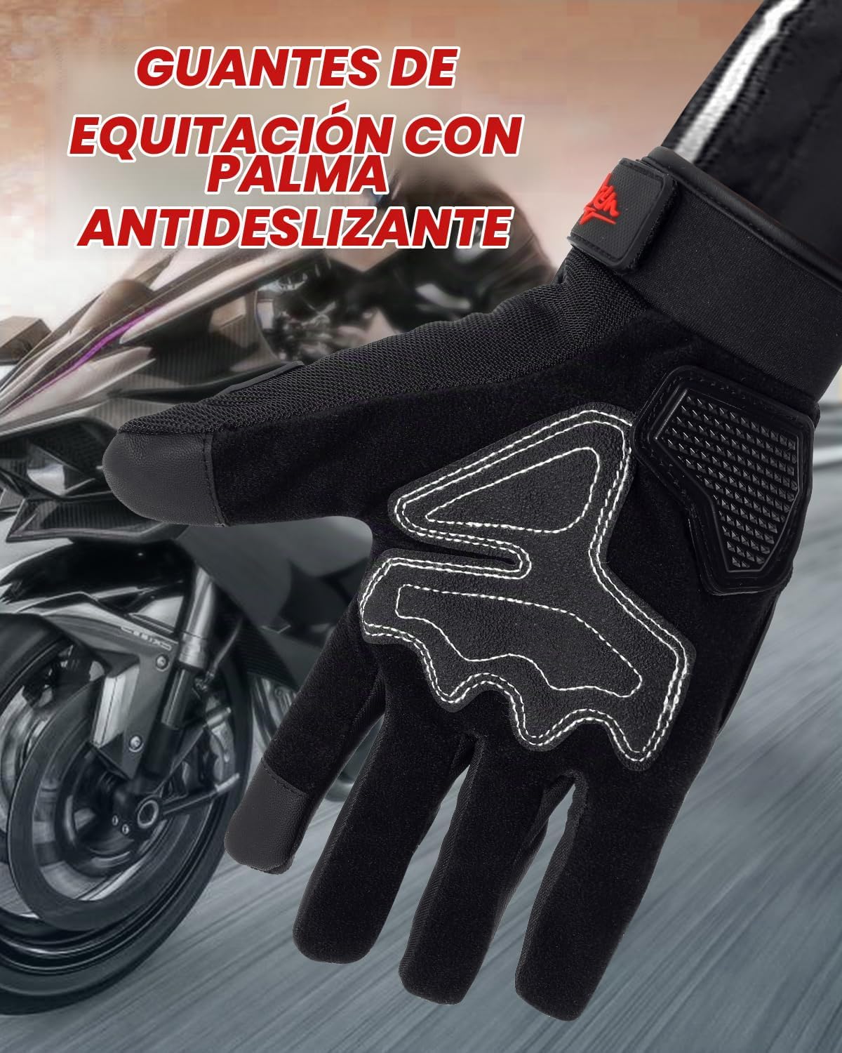 Mmhpluos Guantes de motocicleta, guantes de pantalla táctil para mo...