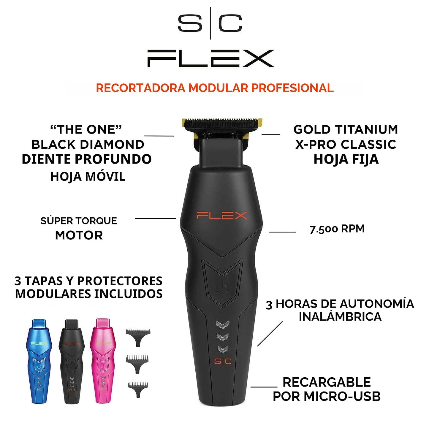 Stylecraft Recortadora de pelo inalámbrica modular profesional Flex...