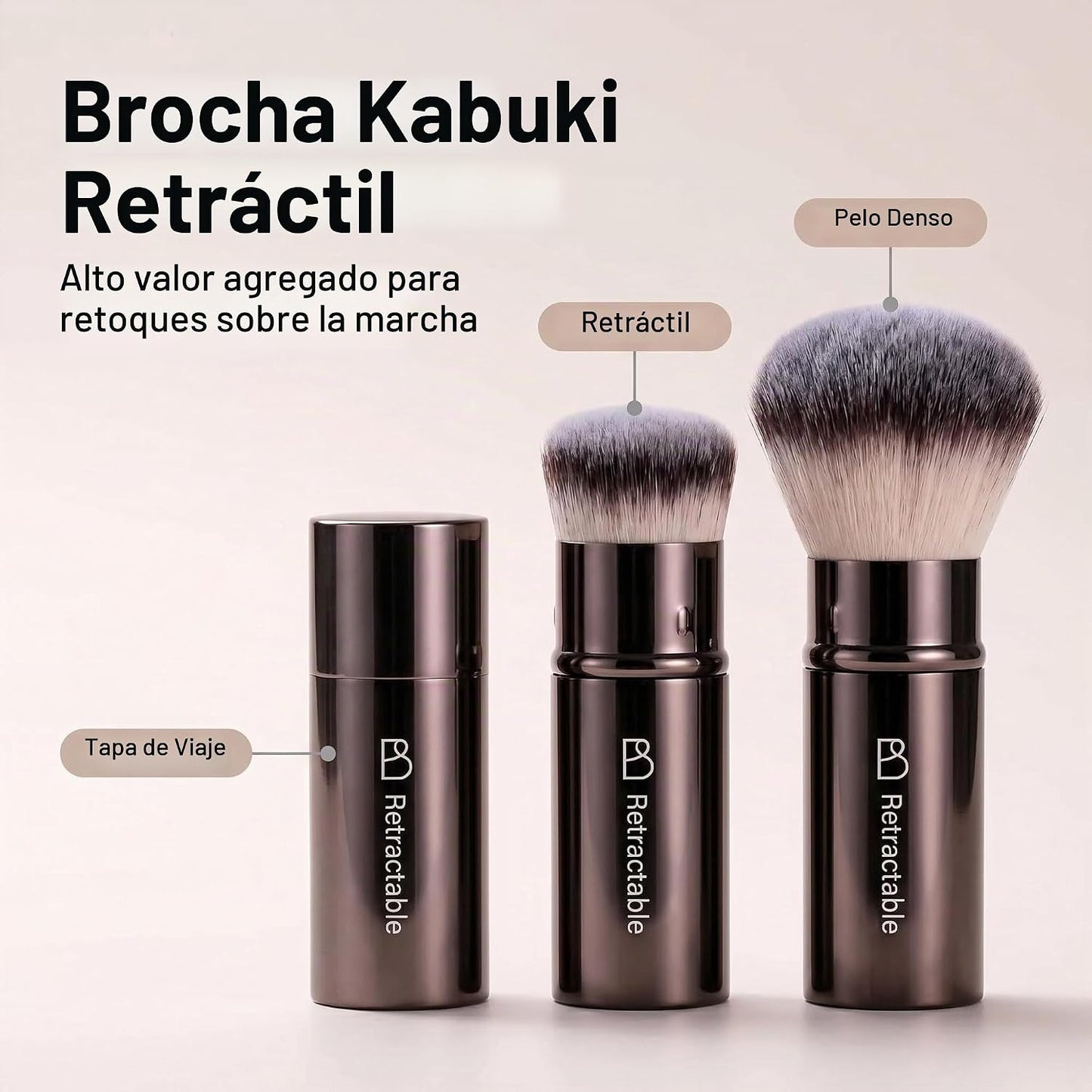 Juego de brochas de maquillaje profesional con estuche de viaje, 20...