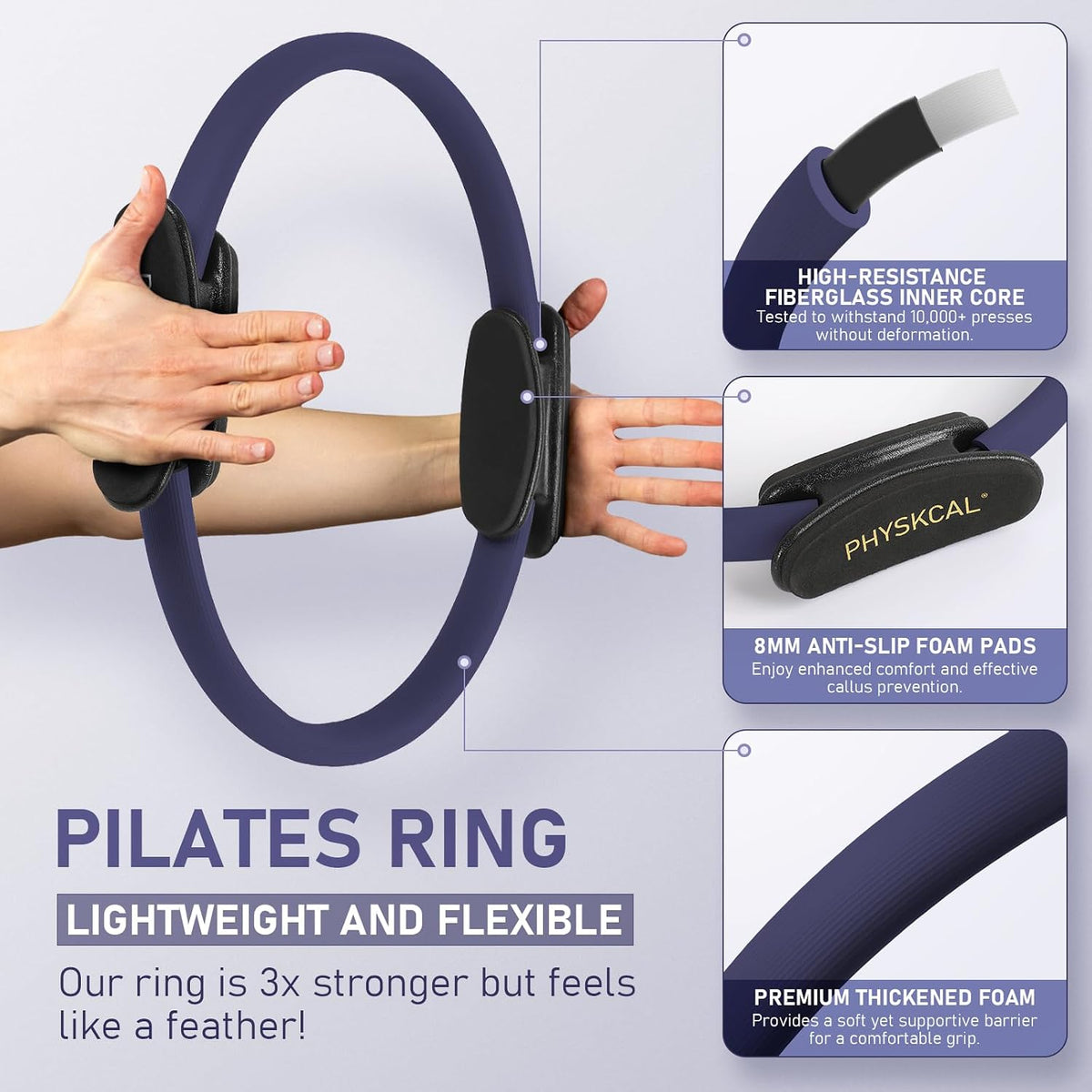 Kit de Pilates PhysKcal, anillo de pilates de 15 pulgadas con 1 bol...
