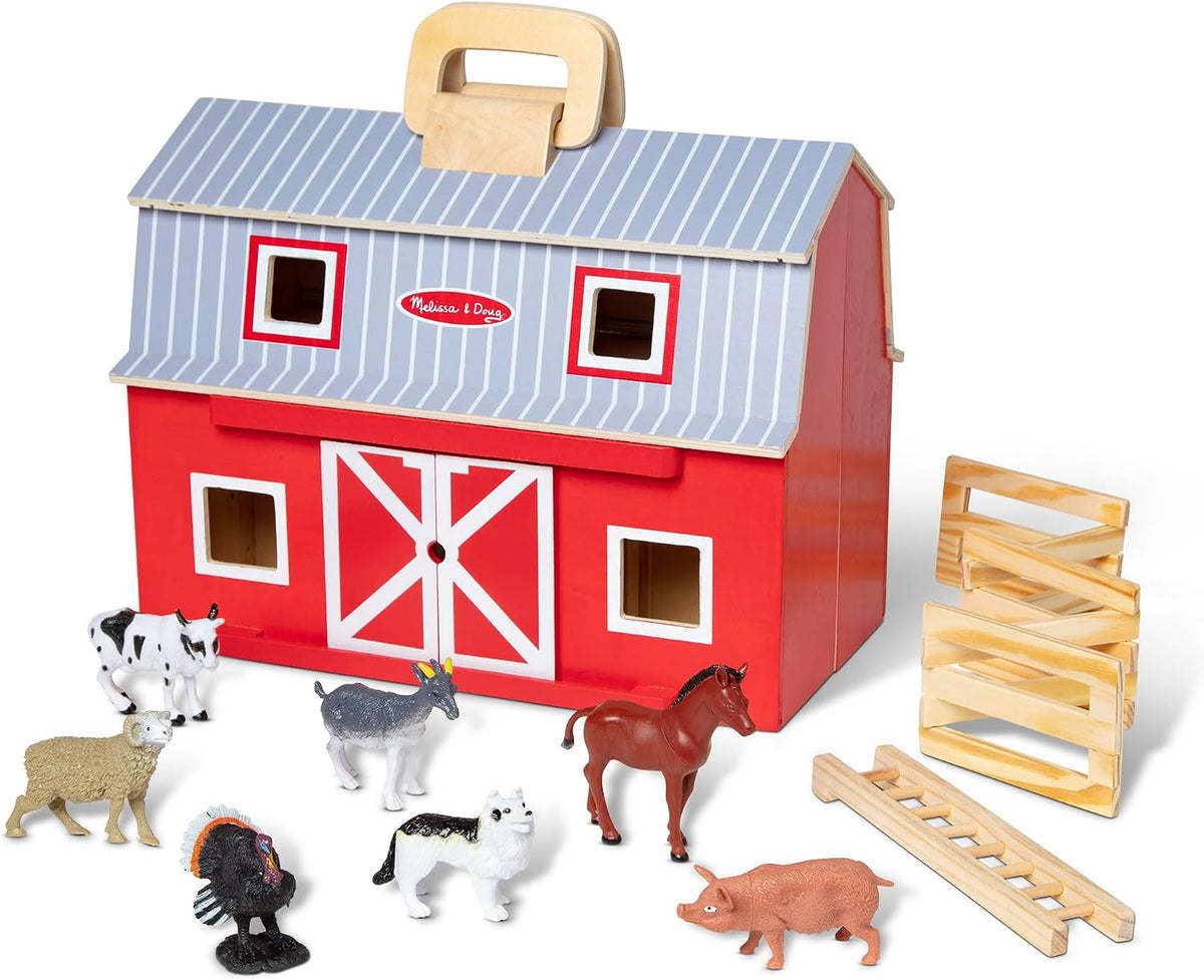 melissa &amp; doug Fold and Go de madera granero, Versión estándar,...