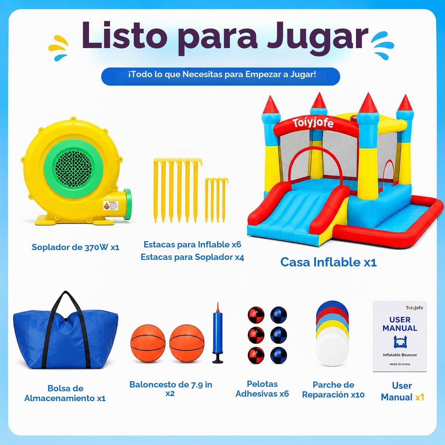 Castillo hinchable inflable para niños de 3 a 6 años, para interior...
