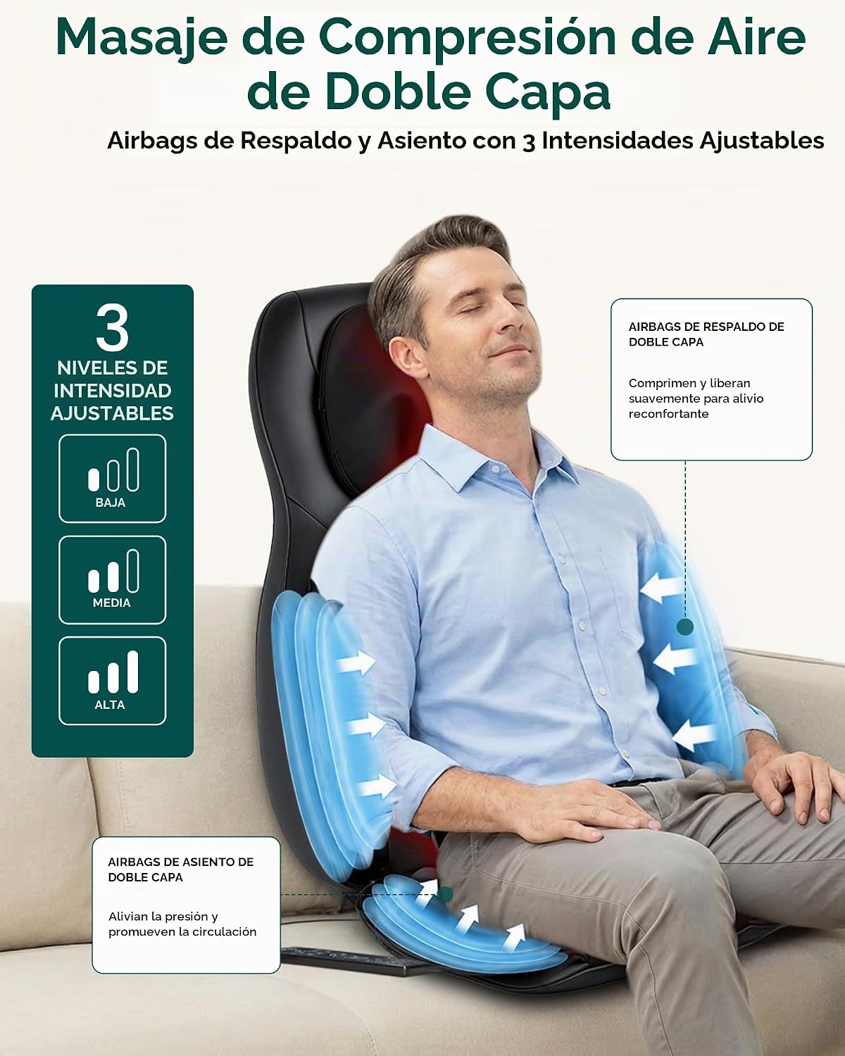 Snailax Masajeador de cuello y espalda mejorado 2026, almohadilla p...