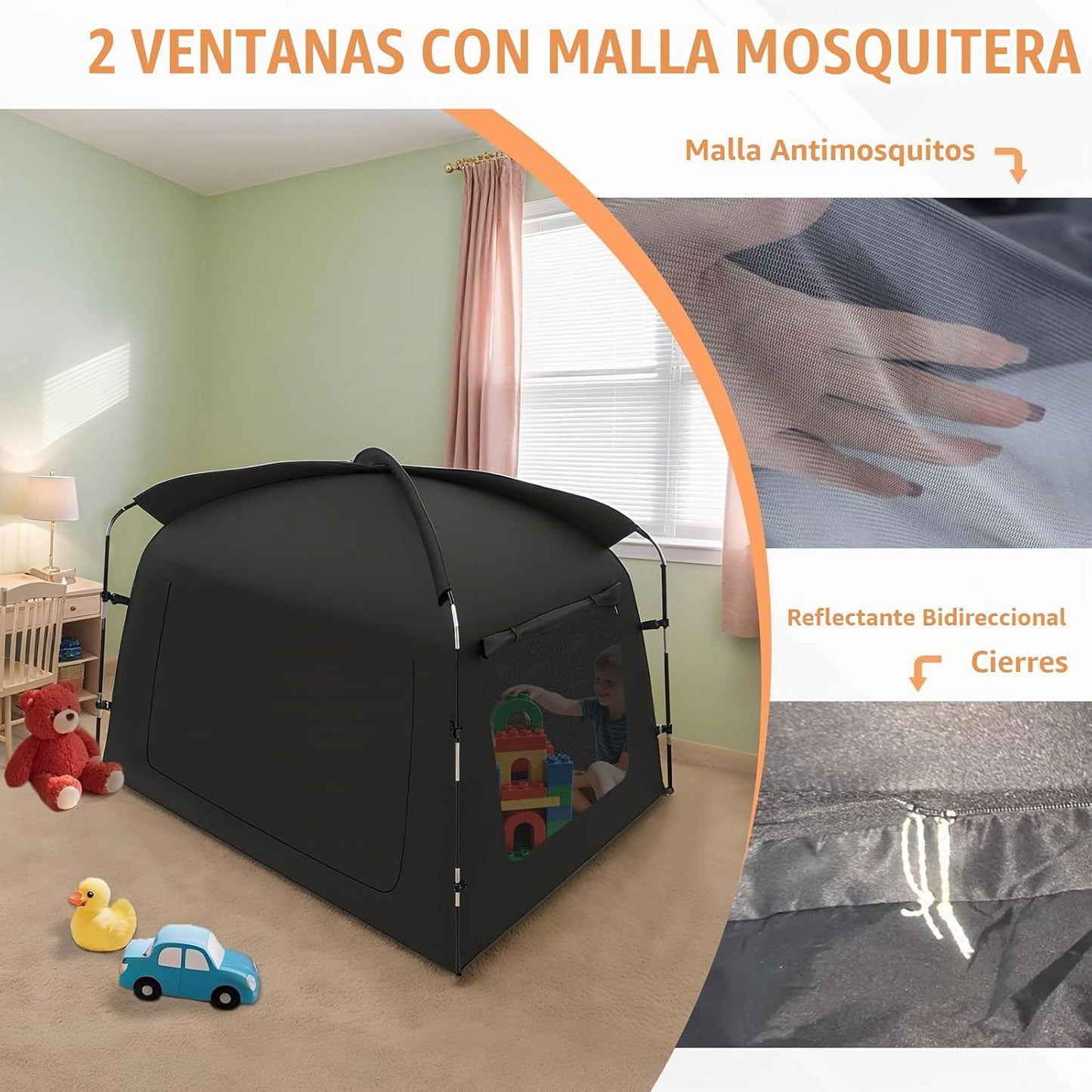 AYAMAYA Tienda de campaña para interiores, toldo de cama para niños...