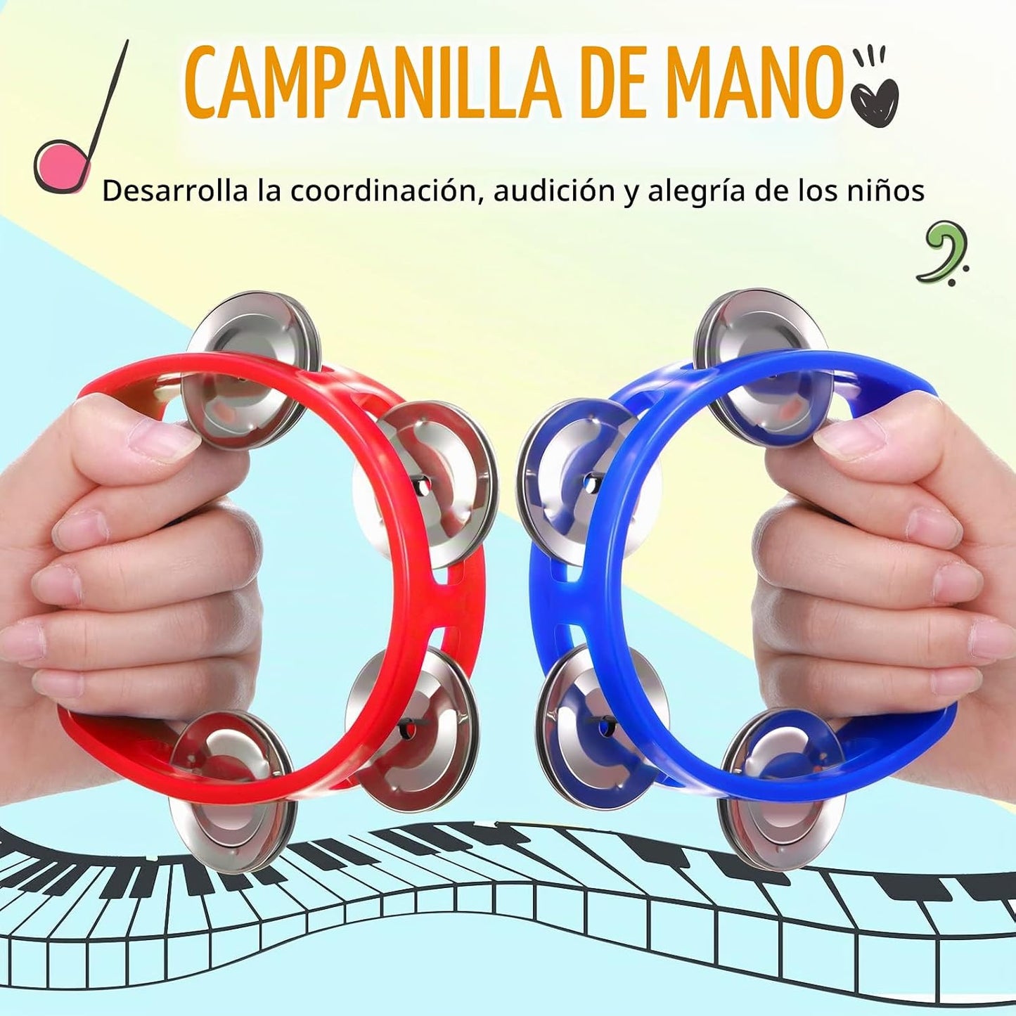 Boao - 21 piezas de instrumento musical de pandereta para adultos,...