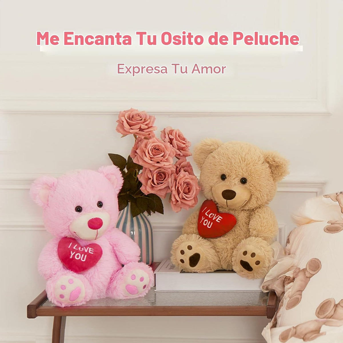 MaoGoLan Osito de Peluche Pequeño con Corazón Rojo, Osito de Peluch...