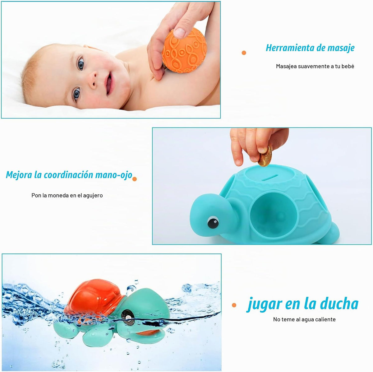 Pelotas sensoriales para bebés de 6 a 12 meses, juguetes Montessori...