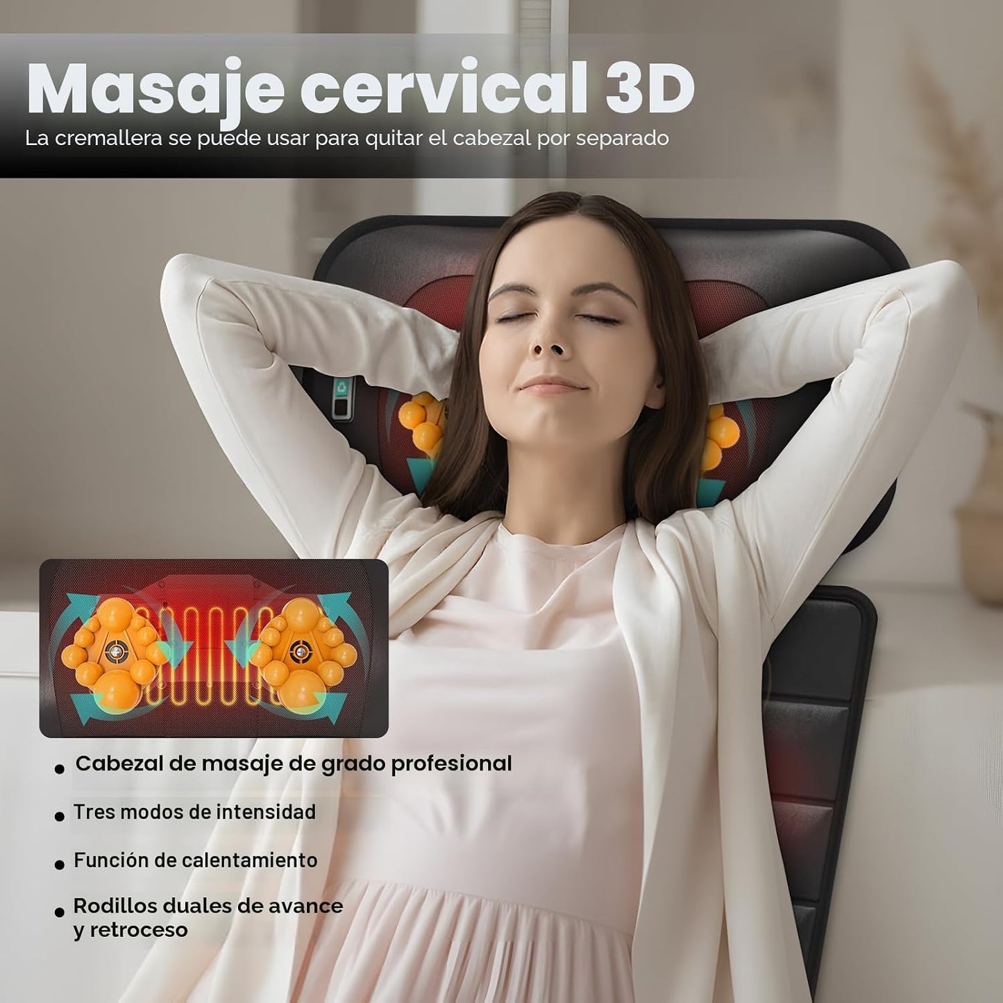 DOPICT Alfombrilla de masaje, masajeador de cuello desmontable, cal...