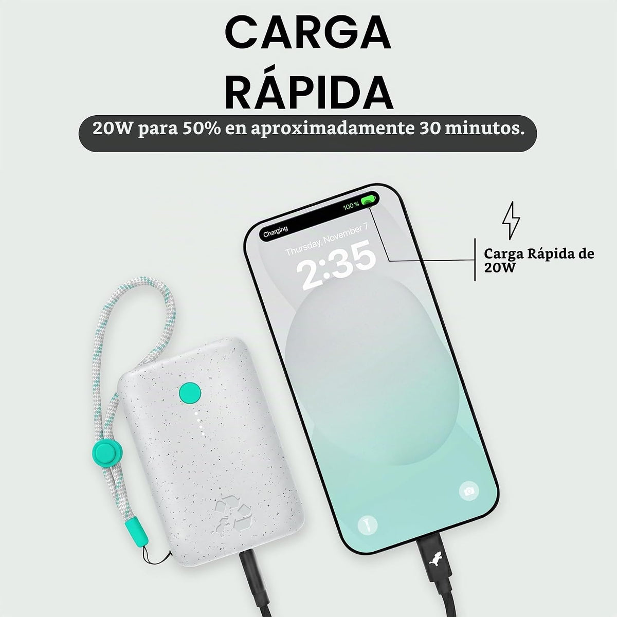 Nimble Champ Cargador Portátil, Batería Externa de 10,000mAh Carga...