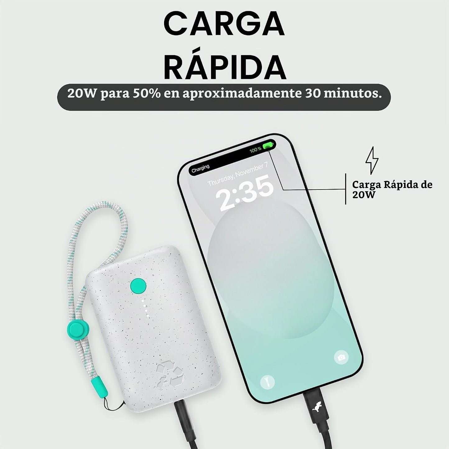 Nimble Champ Cargador Portátil, Batería Externa de 10,000mAh Carga...