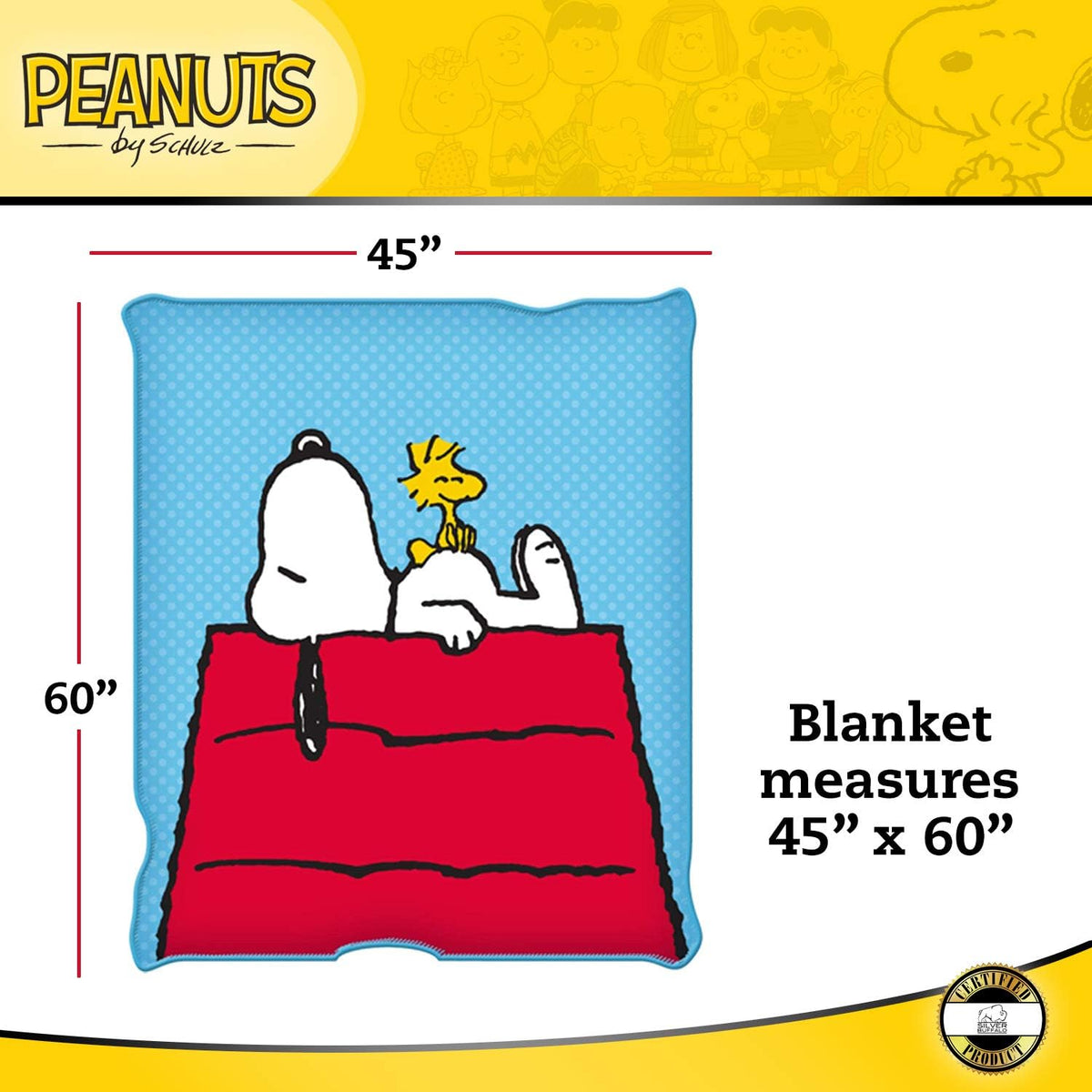 Silver Buffalo Peanuts Snoopy and Woodstock - Manta de forro polar,...