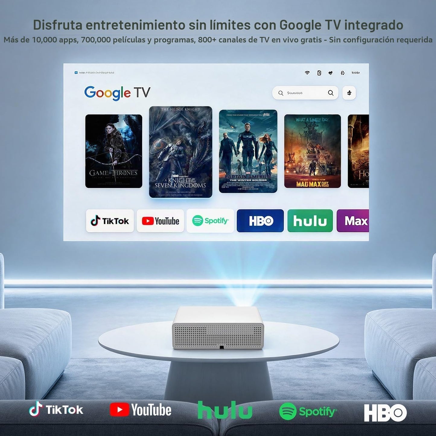 XENPONAD Proyector inteligente 4K, proyector nativo 1080P Full HD c...