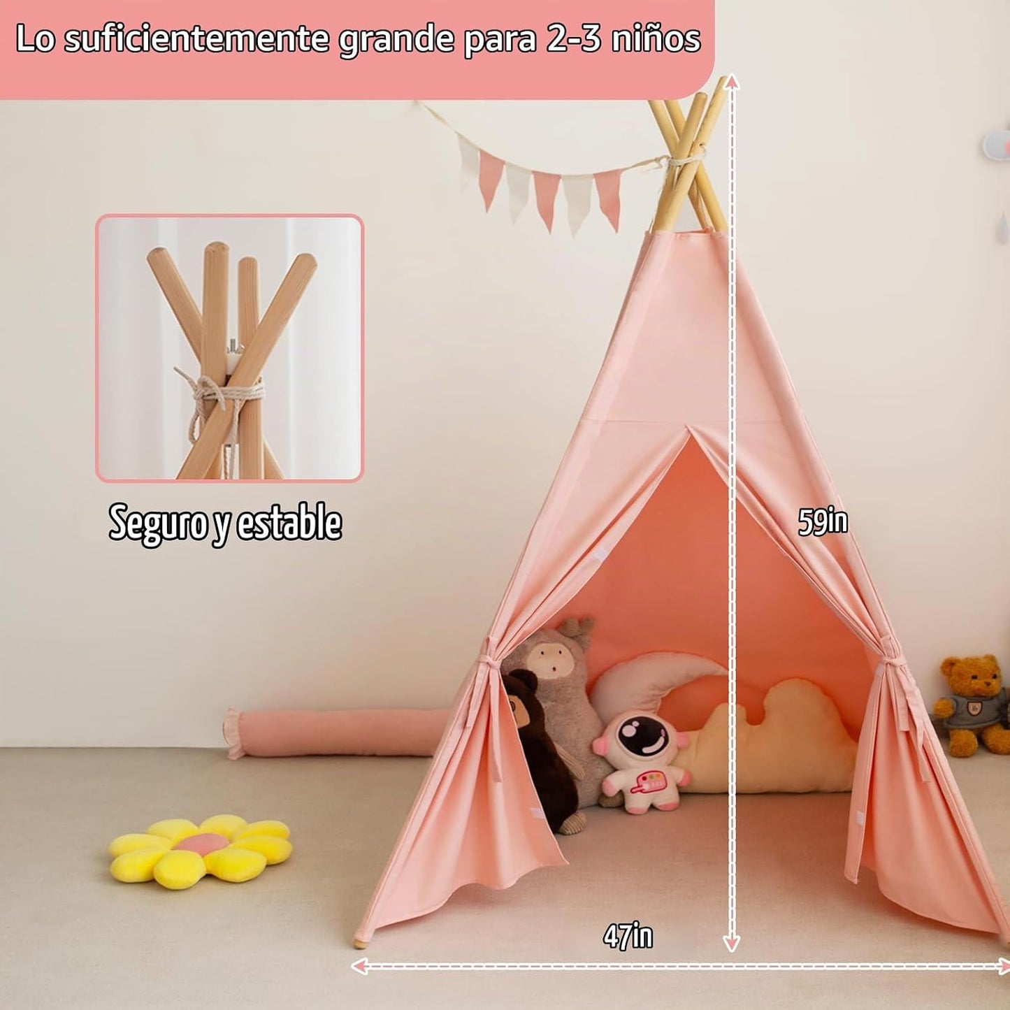 RongFa Tienda de campaña tipi para niños, tienda de campaña portáti...