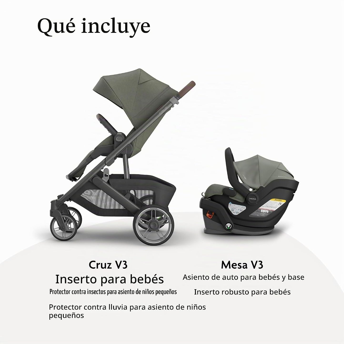 UPPAbaby Cruz V3 Cochecito + Mesa V3 - Conjunto de sistema de viaje...